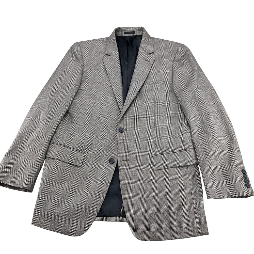 Andrew Fezza Blazer Men 40R Black Houndstooth‎ Glen Plaid Cary Classic Career